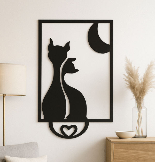 Gatos con Corazon y Luna