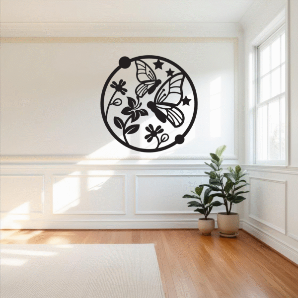 Mariposas y Flores en Circulo